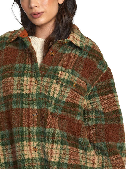 Women's Checked Brown Overshirt
