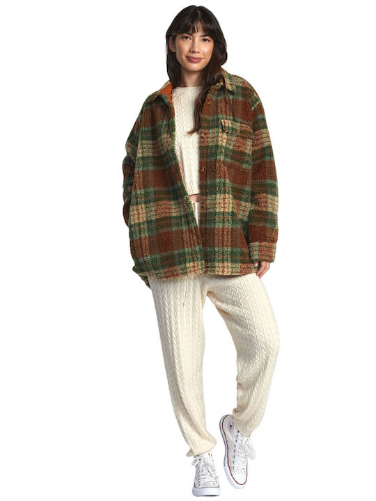 Women's Checked Brown Overshirt