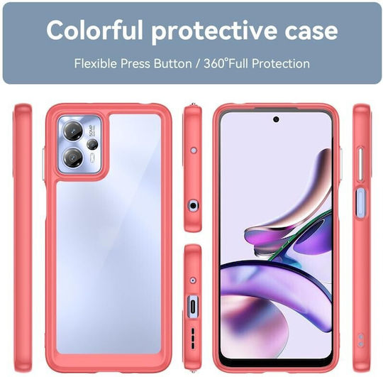 Colorful Series Umschlag Rückseite Silikon Rot (Moto G13)