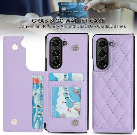 Puff Rhombus Back Cover Plastic Purple (Galaxy Z Fold5)