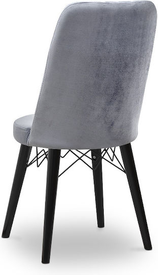 Alegra Dining Room Velvet Chair Grey 46x44x91cm