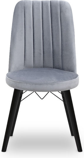 Alegra Dining Room Velvet Chair Grey 46x44x91cm