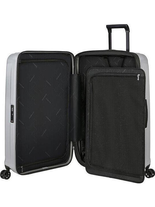Samsonite NUON Μεσαία Βαλίτσα Ταξιδίου Σκληρή Ασημί με 4 Ρόδες Ύψους 69εκ.