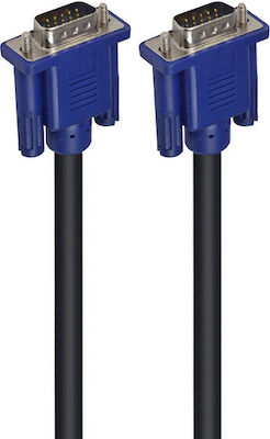 Powertech Cable VGA male - VGA male Μαύρο 1.5m (CAB-GAVI-B)