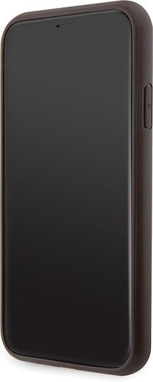 Guess Metal Logo Задна корица Пластмаса / Метал с Каишка Кафяв (Apple iPhone 11/XR)