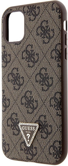 Guess Metal Logo Задна корица Пластмаса / Метал с Каишка Кафяв (Apple iPhone 11/XR)