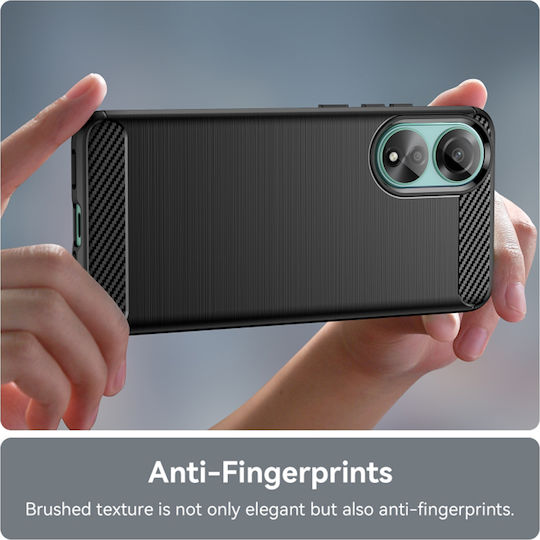Techsuit Carbon Back Cover Σιλικόνης Μαύρο (Oppo A78 4G)