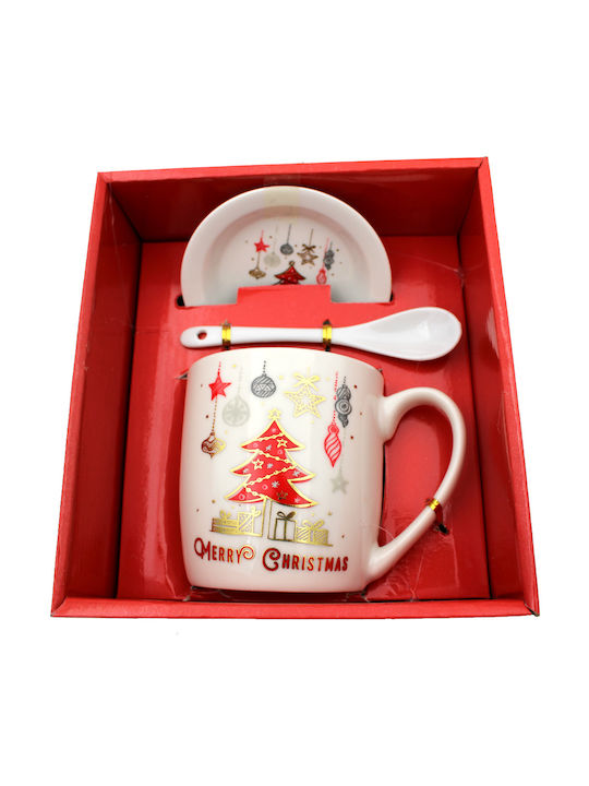 Christmas Mug Glass Transparent L9xW9xH10cm 1pcs