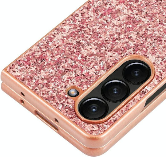 Glitter Umschlag Rückseite Kunststoff Rot (Galaxy Z Fold5)
