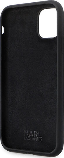 Karl Lagerfeld Choupette Metal Pin Back Cover Silicon Negru (iPhone 11)