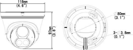 Uniarch IPC-T213-APF28W IP Κάμερα Παρακολούθησης Full HD+ 3MP Αδιάβροχη με Αμφίδρομη Επικοινωνία και Φακό 2.8mm