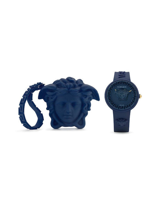 Versace Watch Battery with Blue Rubber Strap