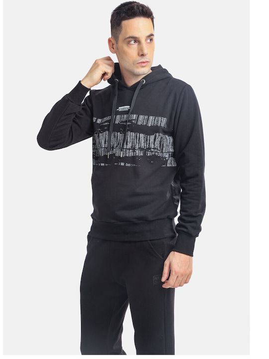 Paco & Co Herren Sweatshirt mit Kapuze Schwarz