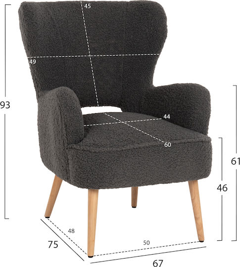 Mylie Bergère Gray 66x75x93cm