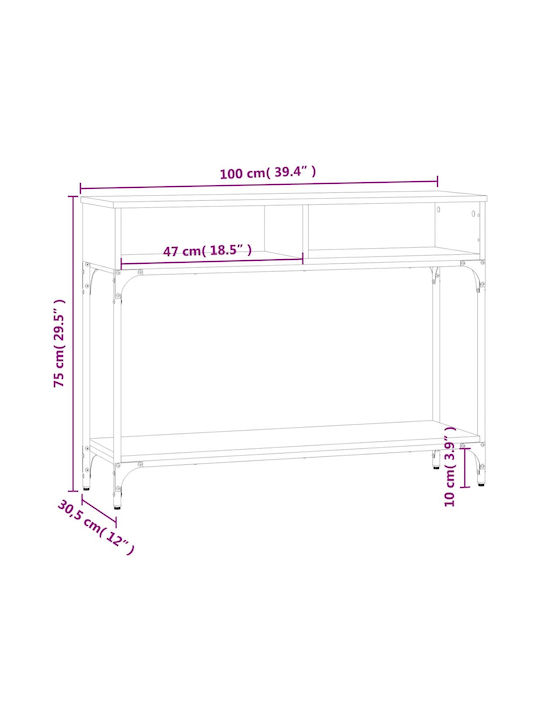 Console Table Wood & Metal L100xW30.5xH75cm