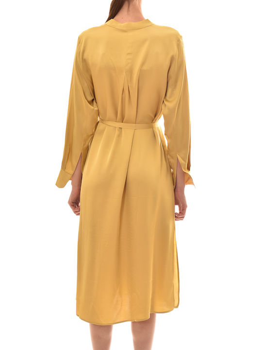 Midi Abendkleid Satin Gold