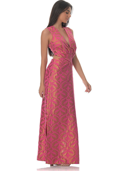 Summer Maxi Evening Dress with Slit Blue