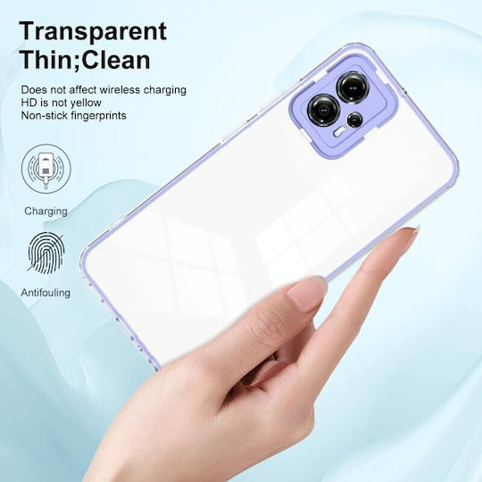 Color Frame Διάφανη Back Cover Σιλικόνης Μωβ (Moto G13)