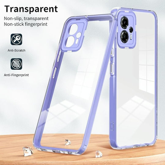 Color Frame Διάφανη Back Cover Σιλικόνης Μωβ (Moto G13)