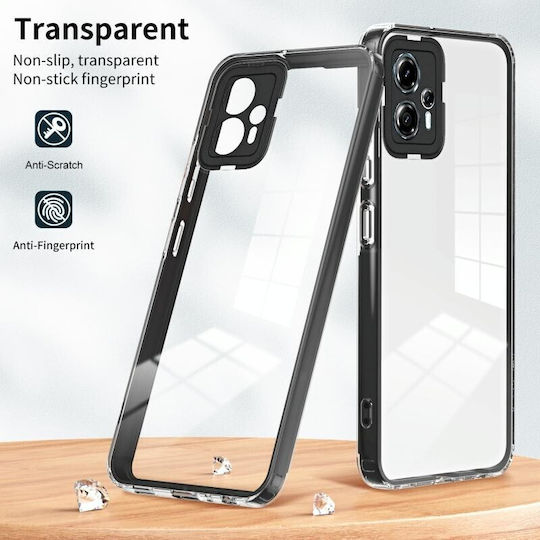 Color Frame Διάφανη Back Cover Σιλικόνης Μαύρο (Moto G13)