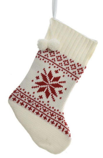 Christmas Decorative Sock with Santa Claus White
