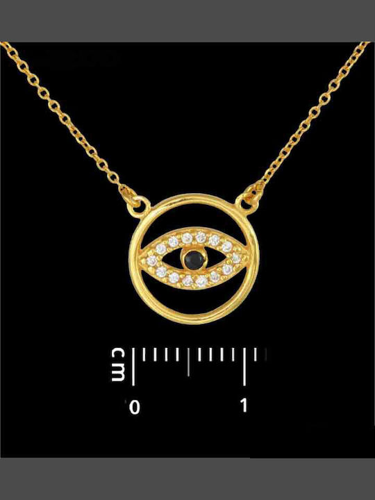 SilverBrand.gr Charm Auge aus Vergoldet Silber mit Zirkon