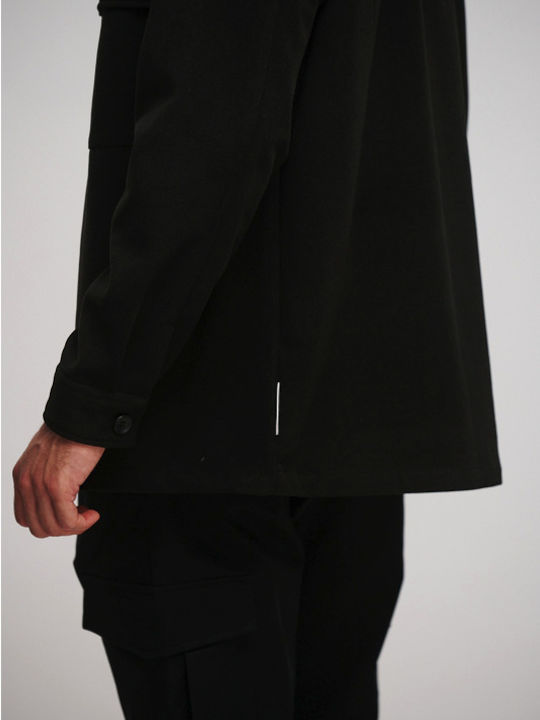 Μακρυμάνικo Overshirt Μαύρο