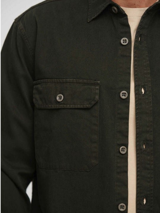 Μακρυμάνικo Overshirt Χακί