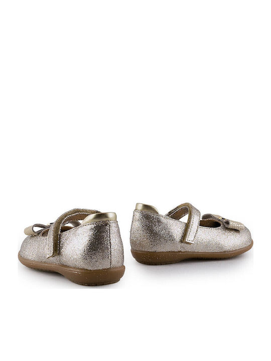 Kids Ballerinas with Hoop & Loop Closure Gold