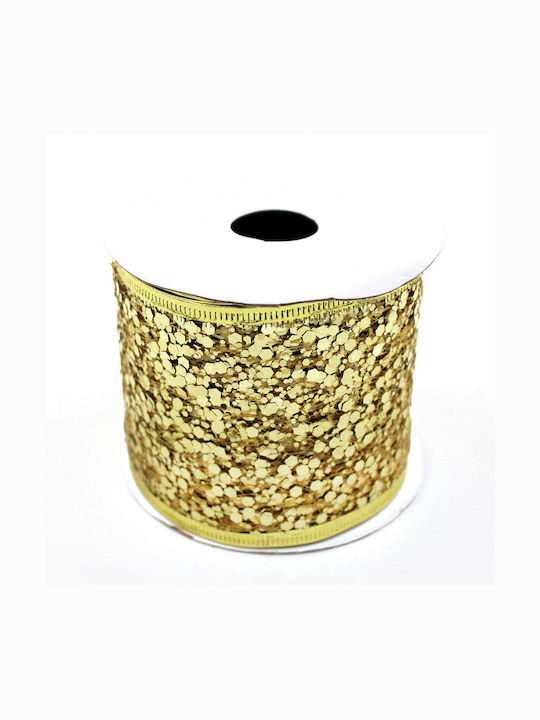 Christmas Ribbon Gold 280x6cm 1pc