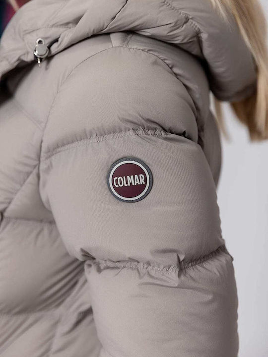 Lungă Jachetă de femei Puffer Waterproof Gri