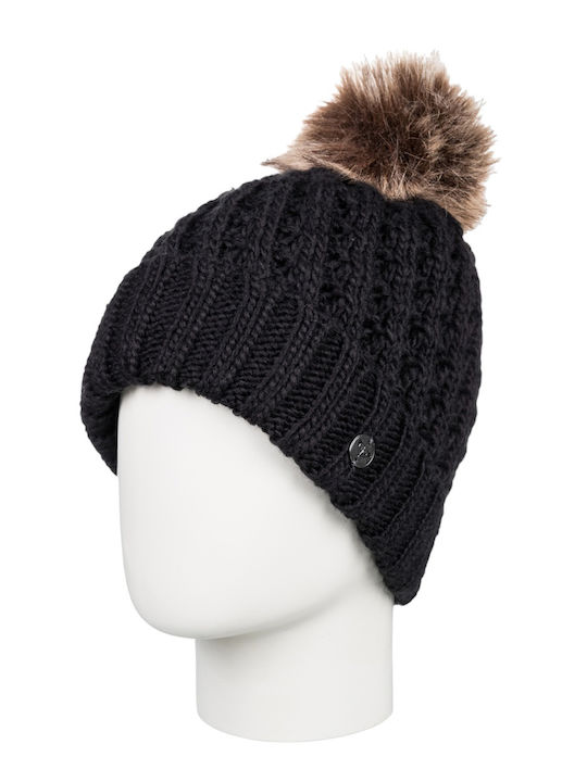 Kinder Mütze Gestrickt Schwarz