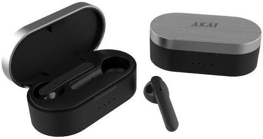 Akai Proffesional BTE-J10B In-ear Bluetooth Handsfree Ακουστικά με Θήκη Φόρτισης Μαύρα