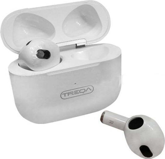 Treqa BT-200Pro Earbud Bluetooth Handsfree Ακουστικά με Θήκη Φόρτισης Λευκά