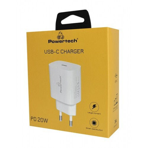 Powertech Φορτιστής Χωρίς Καλώδιο με Θύρα USB-A και Θύρα USB-C 20W Power Delivery / Quick Charge 3.0 Λευκός (PT-1040)