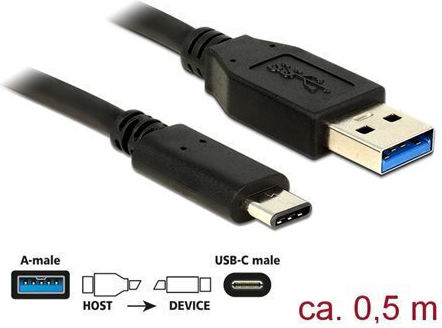 DeLock Cablu USB 3.2 USB-C tată - USB-A Negru 0.5m 83869