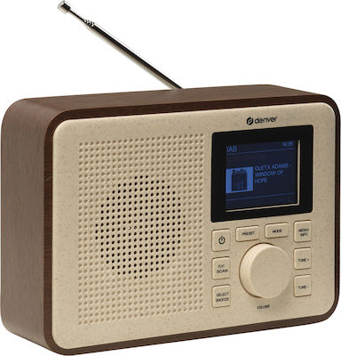 Denver DAB-60DW Tabletop Radio Battery DAB+ with Bluetooth Brown