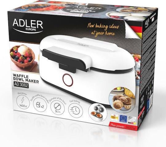 Adler Wafer Bowl Βαφλιέρα για Στρογγυλές Βάφλες 2 Θέσεων 1400W