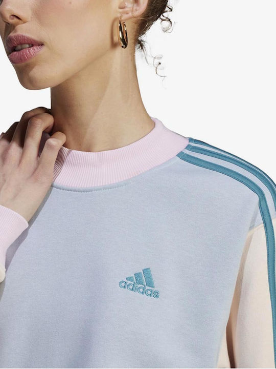 Adidas Essentials 3-stripes Women's Fleece Sweatshirt Blue