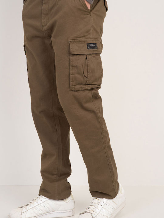 Trousers Cargo Elastic in Slim Fit Khaki