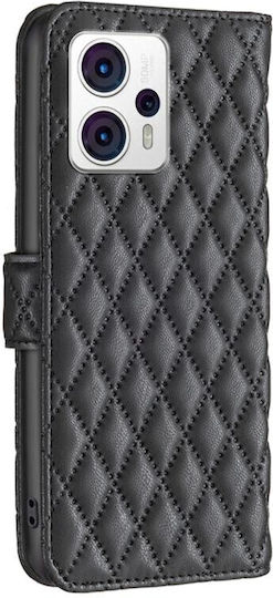 Puff Rhombus Brieftasche Schwarz (Moto G13)
