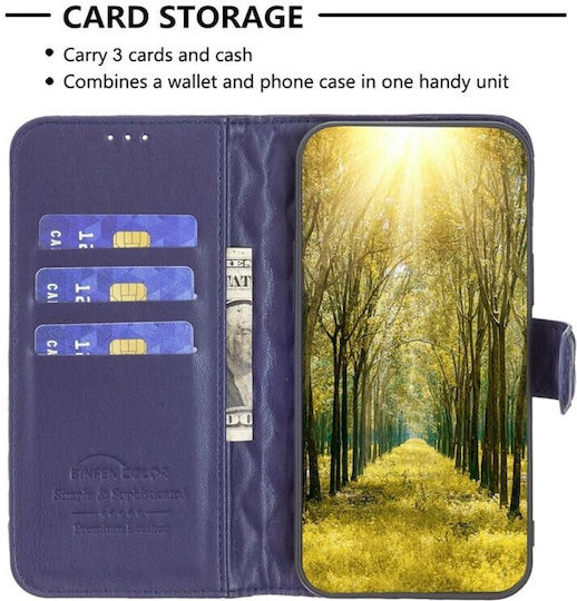 Puff Rhombus Wallet Albastru (Moto G13)