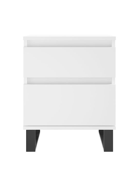 Wooden Bedside Tables White 2 Pieces 40x35x50cm