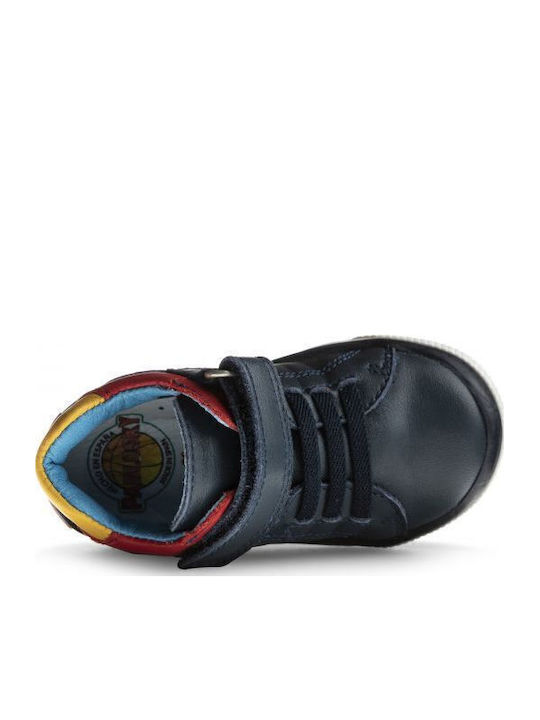 Kids Sneakers High with Scratch Navy Blue