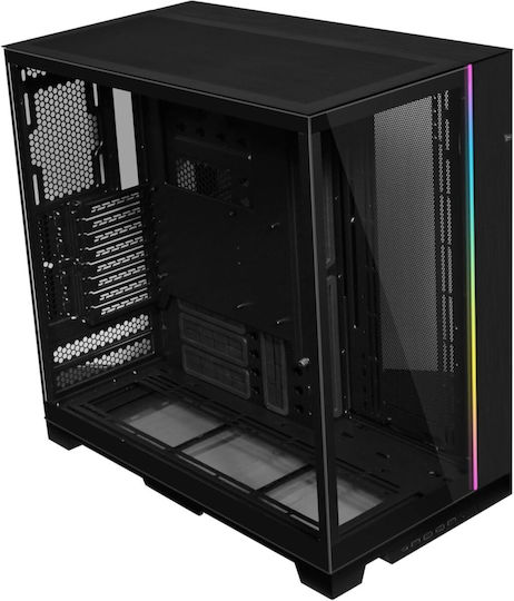 Lian Li O11 Dynamic EVO XL Геймърско бюро Пълна кула Компютърна кутия със страничен прозорец и RGB осветление Черен
