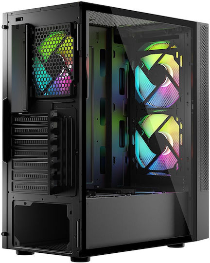 Logic Arya ARGB Gaming Midi Tower Κουτί Υπολογιστή Μαύρο