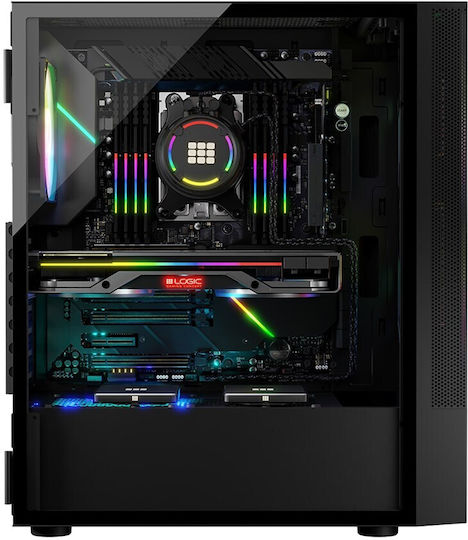Logic Arya ARGB Gaming Midi Tower Κουτί Υπολογιστή Μαύρο