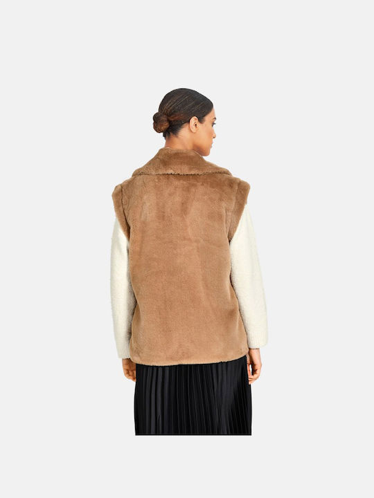 Oakwood Women's Sleeveless Short Fur Beige