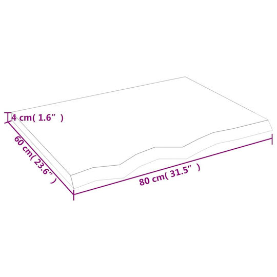 vidaXL Countertop without Sink L80xW60xH4cm Gray