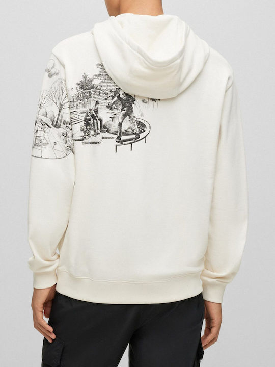 Hugo Boss Men's Sweatshirt with Hood White